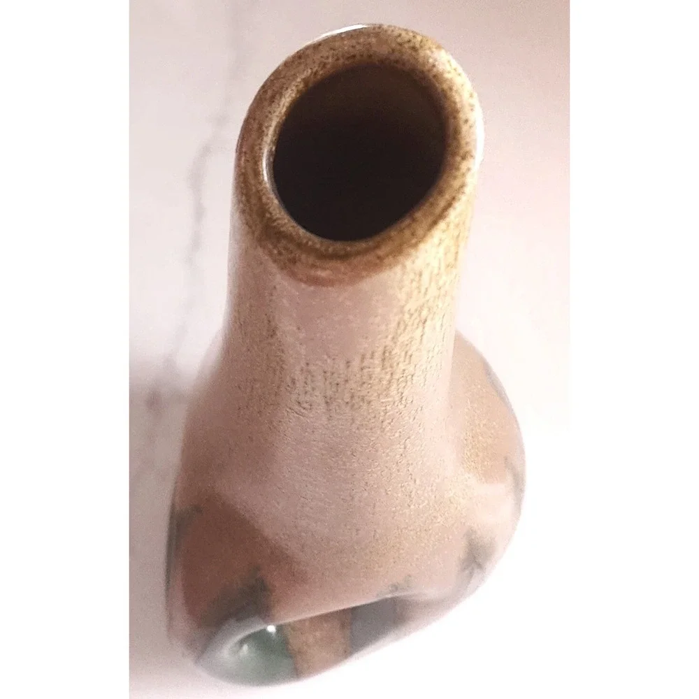 Art Pottery Drip Glaze Vase Urn with Handle